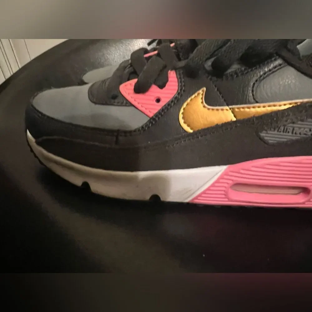Nike Air Max 90 LTR (GS) Gray Copper Pink Black CD6864-025 Size 2Y